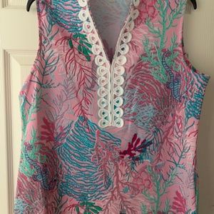Pappagallo Tropical Print Tunic Top